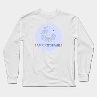 Affirmation Collection - I Am Unstoppable (Blue) Long Sleeve T-Shirt